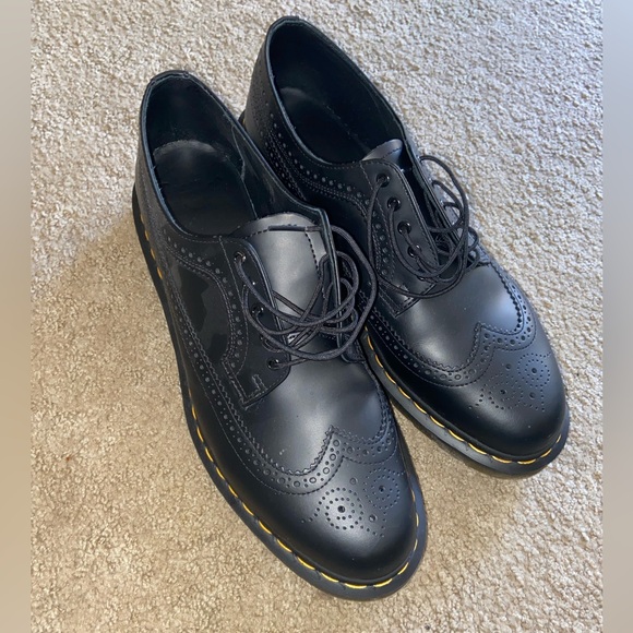 NWT Doc Martens 3989 Yellow Stitch Smooth Leather Brogue Shoes - Picture 15 of 16